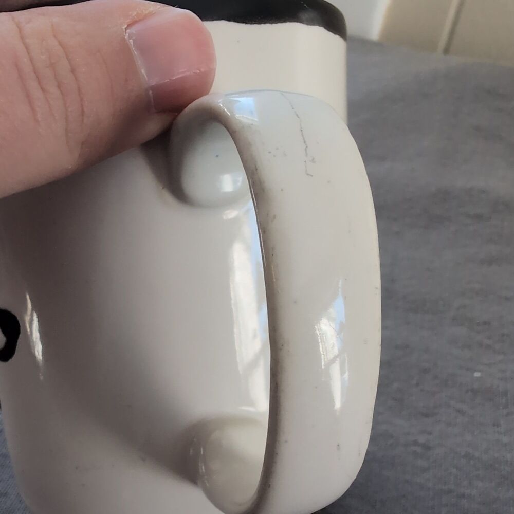 Vintage Just Mugs Black White Dog Flower Coffee Mug England - Picture 6 of 8